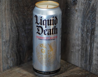 Liquid Death Berry It Alive Soy Candle | Hand Poured Can Candle | Custom Scented Liquid Death Candle