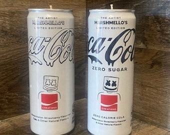 Coke Candle - Limited Edition Marshmallow the Artist - 12oz Strawberry Scented Handmade Soy Candle - Coca-Cola