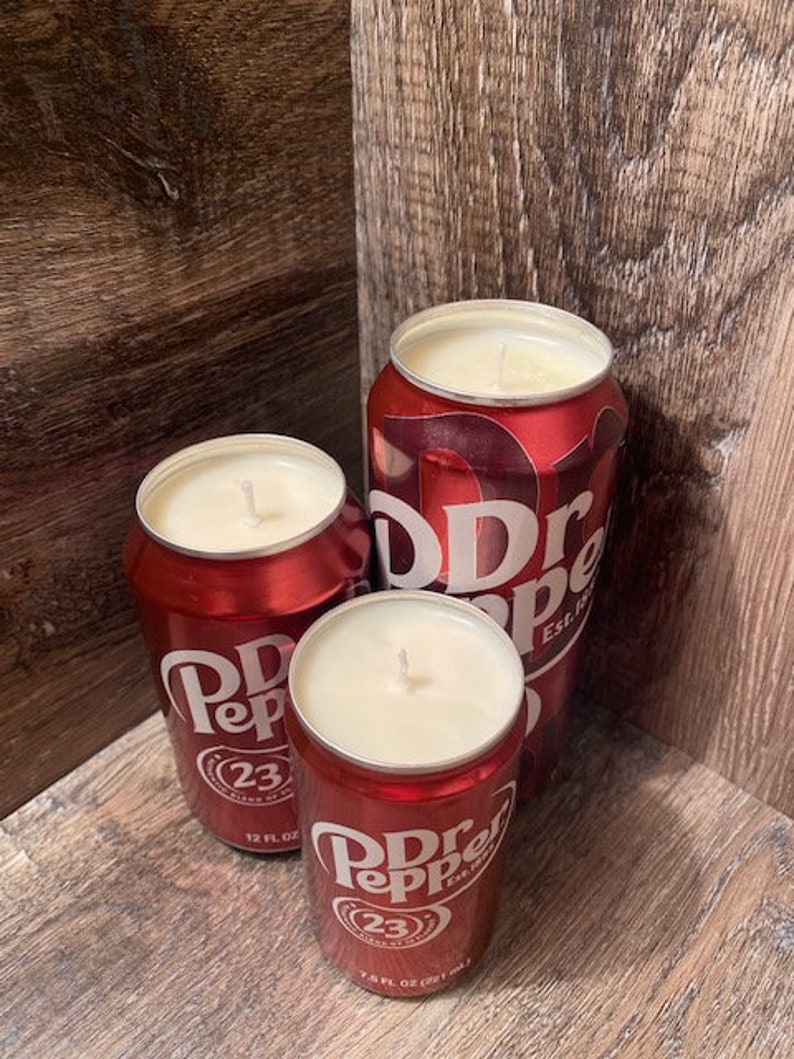 Dr Pepper Soy Candle Hand Poured Dr Pepper Soda Can Candle Etsy