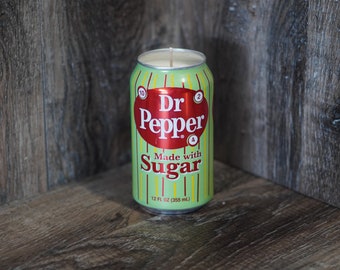 Dr Pepper Made With Sugar Soy Candle | Hand Poured Dr Pepper Soda Can Candle | Custom Scented Soda Pop Candle