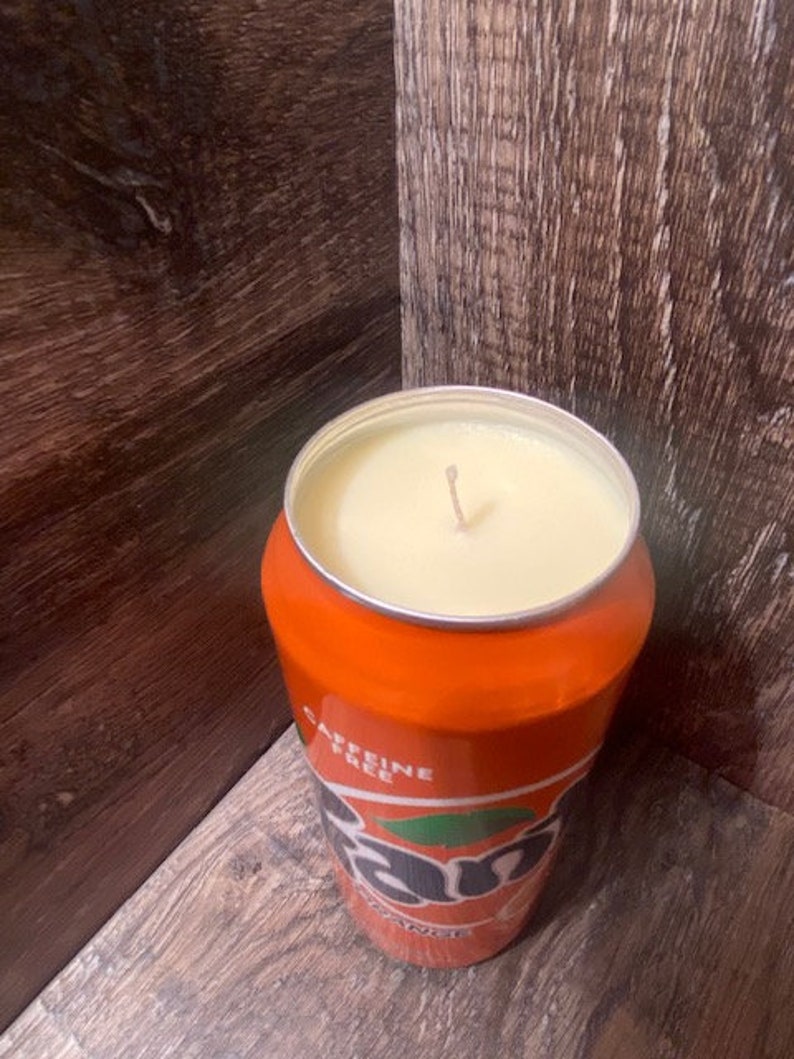 Orange Fanta Soy Candle  Hand Poured Soda Can Candle  Custom image 3