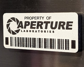 Portal 2 Themed Wooden Fridge Magnets - Property of Aperture (Science) Laboratories - Real Wood - 3D Effect - Memo Holders - Laser Cut