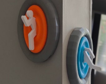 Pair of Portal 3D Light Up LED Pop Out Wall Decor / Art / Plates / Plaques / Magnets ~ *Grey*
