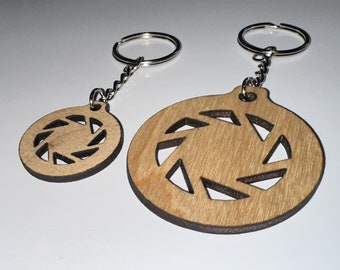 Portal Themed Wooden Keyrings - Aperture Science - Luggage Tag - Laser Cut