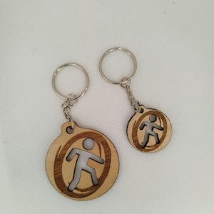 Portal Themed Wooden Keyrings - Chell Portal - Luggage Tag - Laser Cut