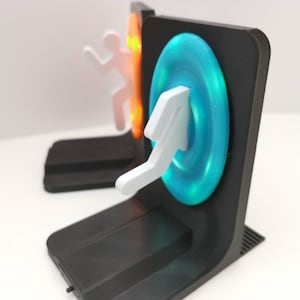 Pair of LED Light Up Portal Bookends Portal 2 Aesthetic and Stylish PC, Xbox, PS4, PS5 Gaming Home Decor image 8