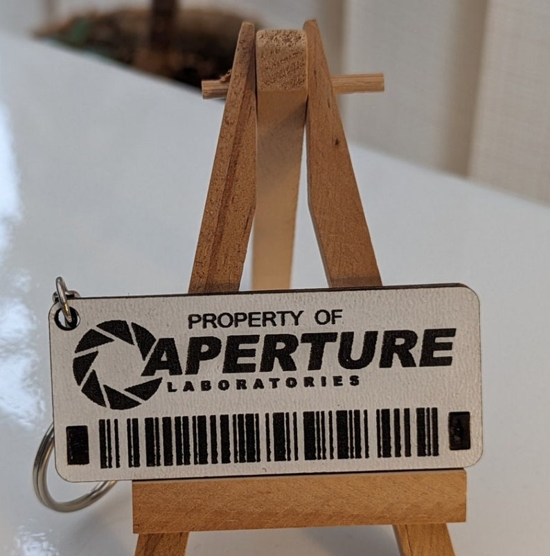 Portal 2 Themed Wooden Keyrings - Property of Aperture (science ...