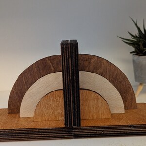 Large LED Art Deco Bookends - Style 1 - Wooden Contemporary, Aesthetic ...