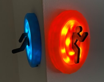 Pair of Portal 3D Light Up LED Pop Out Wall Decor / Art / Plates / Plaques / Magnets ~ *Various Colours*