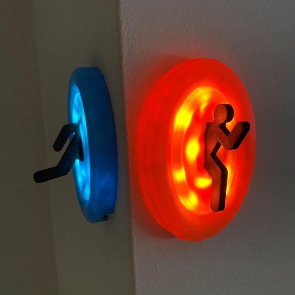 Pair of Portal 3D Light Up LED Pop Out Wall Decor / Art / Plates / Plaques / Magnets ~ *Various Colours*