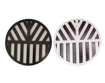 Bahtinov Style  Geometric Wooden Coasters - White / Black - Drinks - Wooden - Geometric - Modern - Wood Coaster