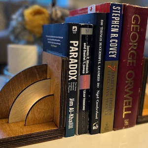 Large LED Art Deco Bookends - Style 1 - Wooden Contemporary, Aesthetic ...