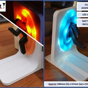 Pair of LED Light Up Portal Bookends Portal 2 Aesthetic and Stylish PC, Xbox, PS4, PS5 Gaming Home Decor image 2