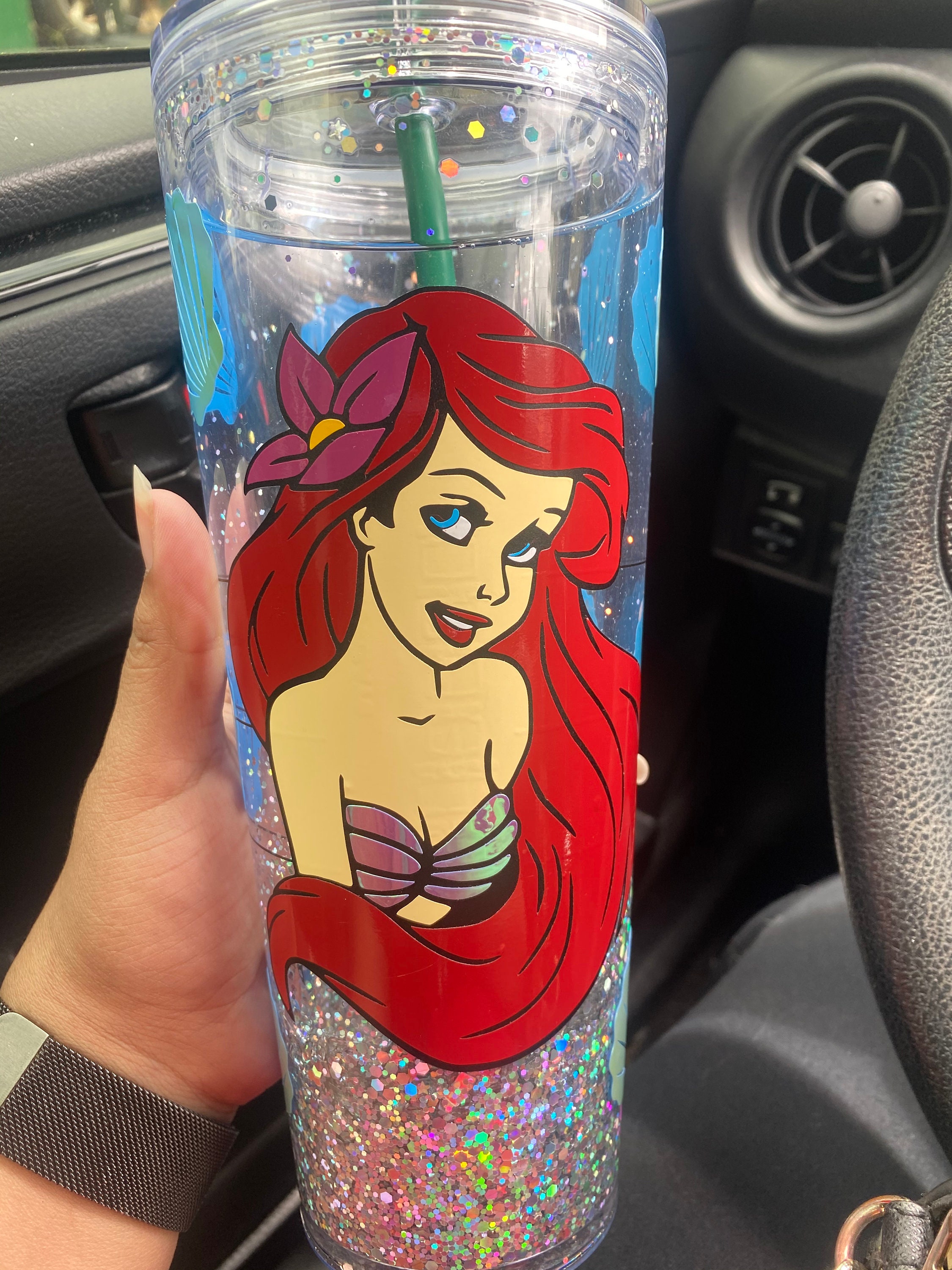 Little Mermaid and Friends Snow Globe Starbucks Tumbler 