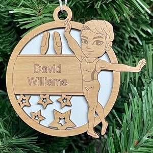 Personalized Male Ballet Dancer Ornament Custom Keepsake Name, Info, Etc. 3D Layered Dancing Shoes Uniform Ballet Dancer Engraved Gift Idea