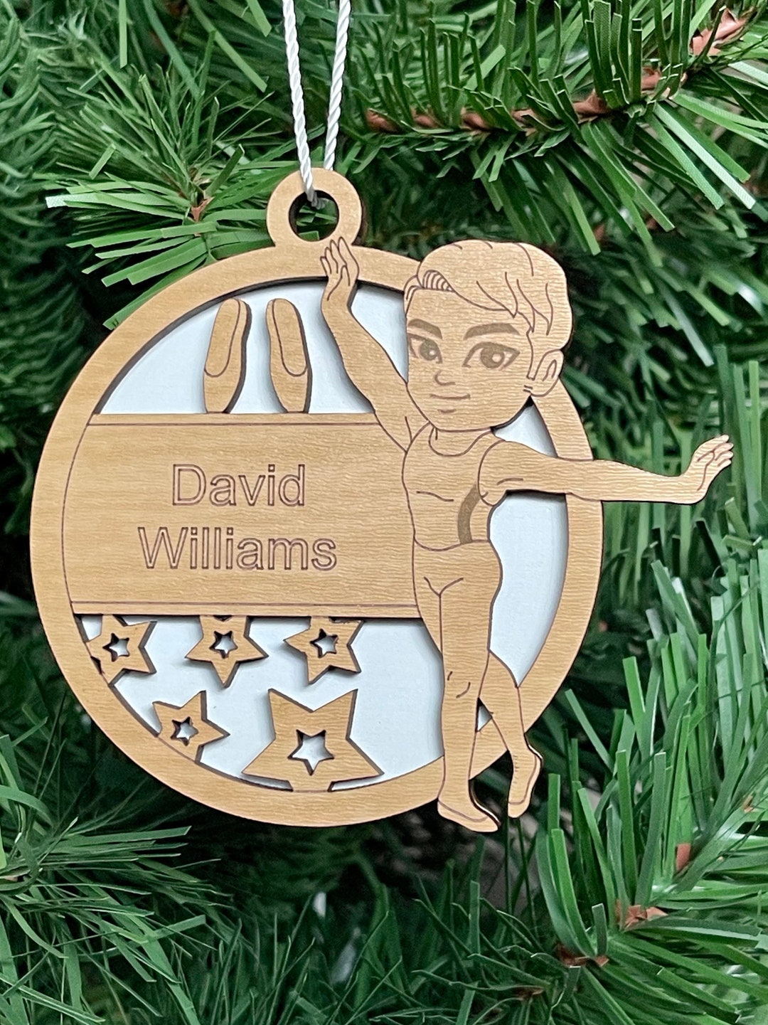 Personalized Male Ballet Dancer Ornament Custom Keepsake Name, Info