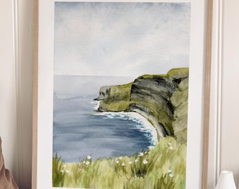 Impresión de los acantilados de Moher / Arte mural con paisaje costero irlandés