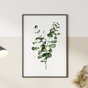 Eucalyptus Wall Art, Eucalyptus Leaves Botanical Print, Green Eucalyptus Wall Art, Greenery Wall Art, Plant Artwork, Bedroom Wall Art