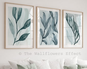 Coral Prints, Seaweed Wall Art, Set of Coastal Blue Prints, Nautical Wall Decor, Navy Blue Prints, Elegant Blue Wall Art, Hamptons Artwork
