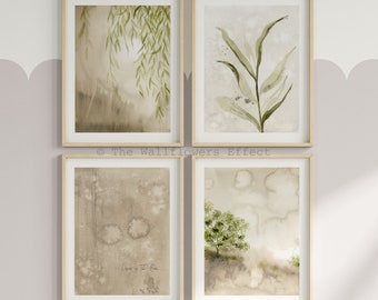 Set da parete Greenery Gallery, stampe botaniche ad acquerello, set di 4