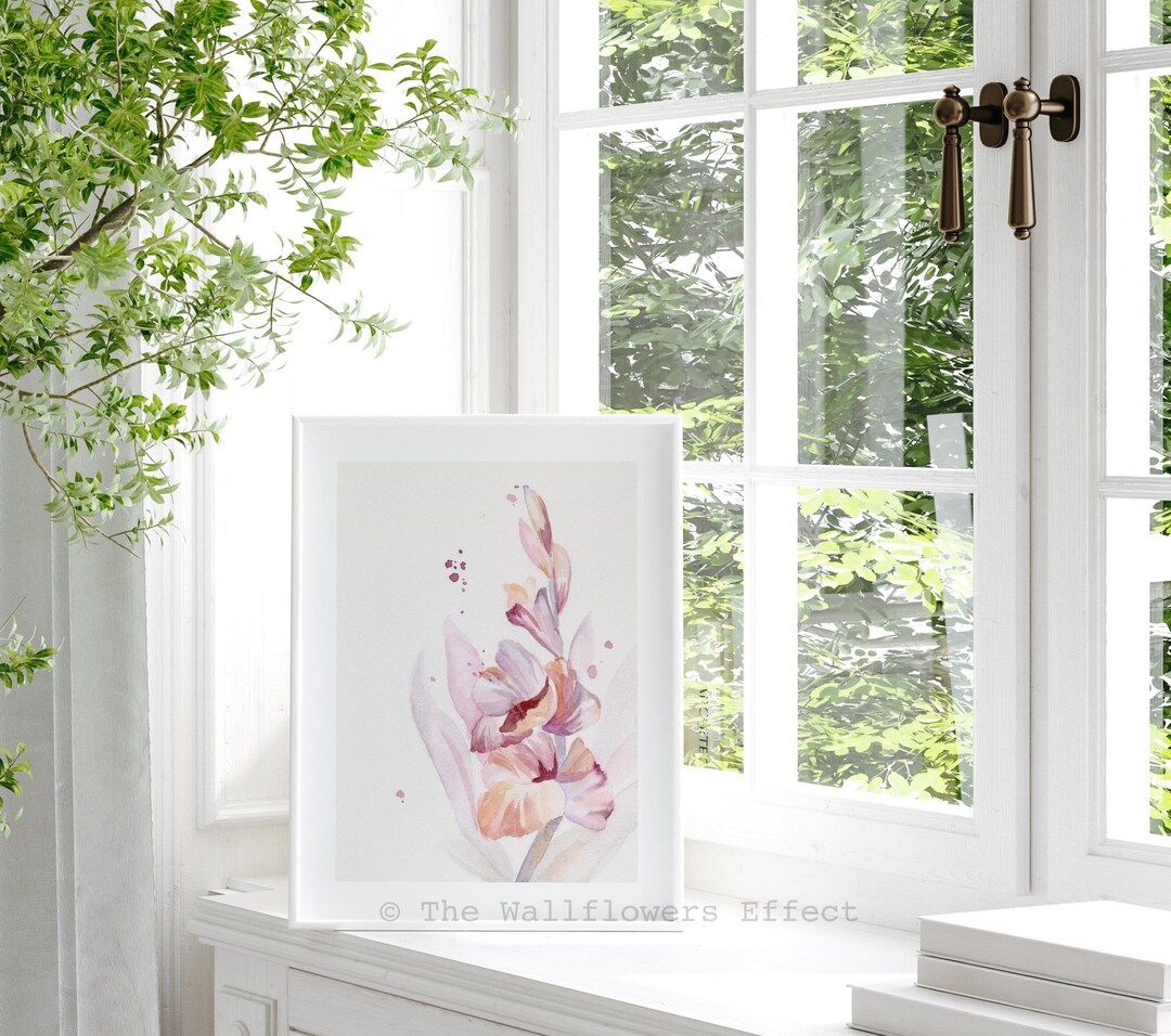 Pink Lily Watercolor Flower Print, Botanical Spring Wall Art - Etsy