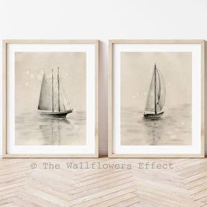 Sailing Ship Drawings, Nautical Wall Art, Vintage Sailboat Prints, Ship Painting, Seascape Art Prints, Nautical Decor Sailboat Art