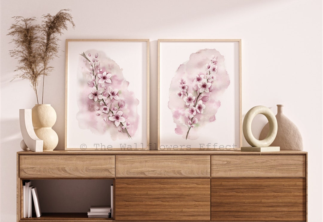 Blossom Wall Art, Cherry Blossom Wall Art, Soft Pink Floral Wall Art