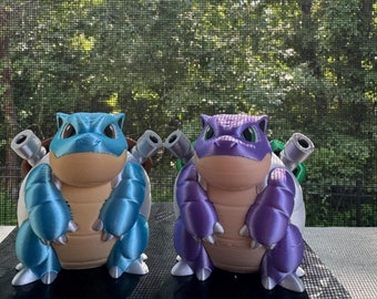 Blastoise 3d Print COLORED 3 Inches Tall - Pokemon - Metallic Shine