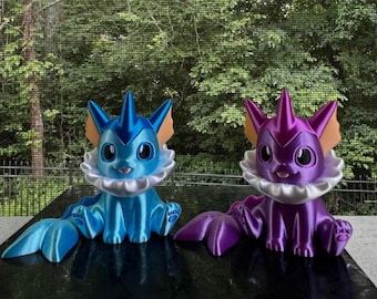 Vaporeon 3d Print COLORED 3 Inches- Pokemon - Metallic Shine