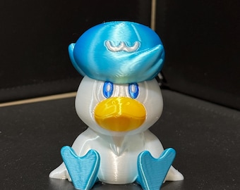 Quaxly 3d Print COLORED 3 Inches Tall - Pokemon - Metallic Shine