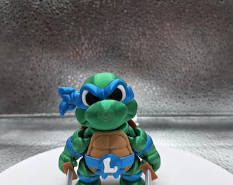 Leonardo Blue Bandana Turtle, 3" Tall,  3D Printed