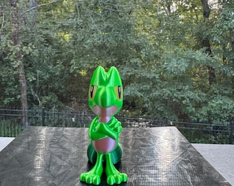Treecko 3d Print COLORED 3 Inches Tall - Pokemon - Metallic Shine