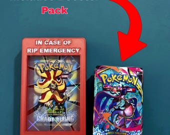Rip Emergency Wall Display | Booster Pack Included | Magnetic Cover | TCG Collector Funny Gift | Trading Card Booster Pack Holder Display