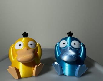 Psyduck 3d Print COLORED 3 Inches Tall - Pokemon - Metallic Shine