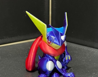 Greninja 3d Print COLORED 3 Inches Tall - Pokemon - Metallic Shine