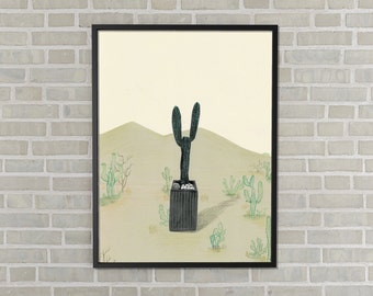 Cactus Art Print,Digital Cactus Artwork,Printable Cactus Wall Art,Gallery Wall