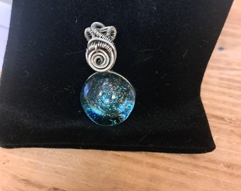 Galaxy marble heady wire wrapped pendantppbd,very u