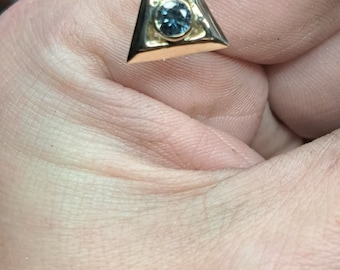 Hand made 14k montana sapphire pendant