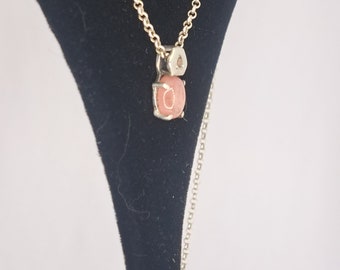 Rhodochosite and diamond hand made pendant