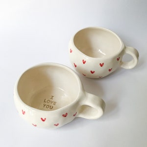 Handmade Red Hearts Mug  |gift ideas| Ceramics | Valentine’s Day gifts | Handmade Ceramics | Love