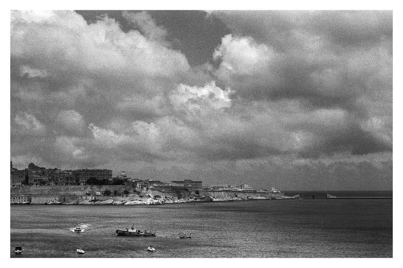 View of Valletta Grand Harbour Malta Mediterranean Sea Film Photography Print