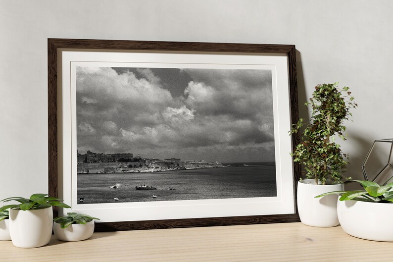 View of Valletta Grand Harbour Malta Mediterranean Sea Film Photography Print