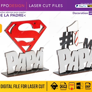 Plac o tarjeta Día del Padre 10 fraz archiwalnych corte laser tooper con base dla el día del padre svg glowforge regalo dla papa madera mdf