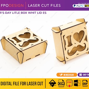 ES Caja día del padre para chocolates 10 diseños español obsequio regalo Glowforge corte láser planos cnc espesor 2,5 3 y 4 mm DXF CDR