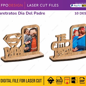 10 foto's van de Padre-portalen 1 fotoplannen voor laserarchieven svg feliz día mamá glowforge eps cdr speciale locaties