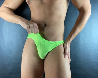 Neon Green Mens Swim Bikini Brief