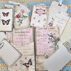 Rose & Butterfly Vintage Folio Junk Journal, Handcrafted