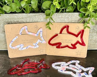 Shark Bookmark, Pattern Acrylic, Book Lover Gift, Kids, Book Club