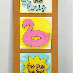 Colorful Summer Pool Sign, Leaning Ladder Set, Pool/Home Decor, Handmade