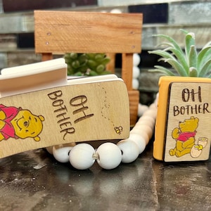 Sweet Bear &quot;OH BOTHER&quot; Hair Clip, Claw-Style, Handcrafted
